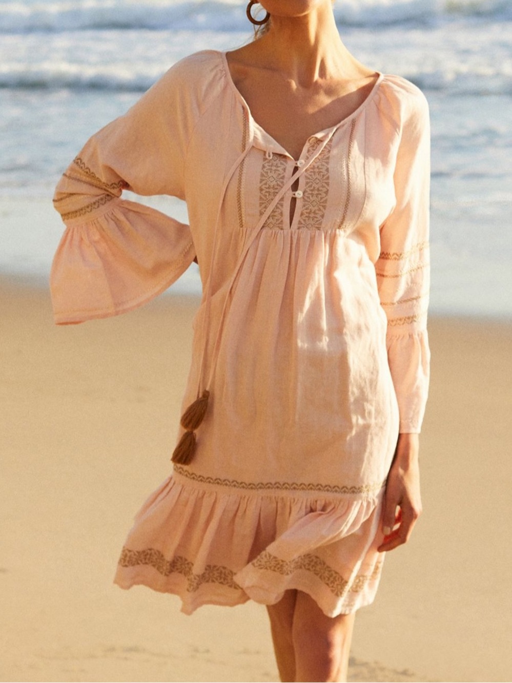 Roller Rabbit Maricruz Blush Pink Embroidered Dress